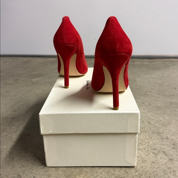 Brand new Anthropologie - Vanessa Tao - Red Suede Women's Heels - Picture 5 of 11